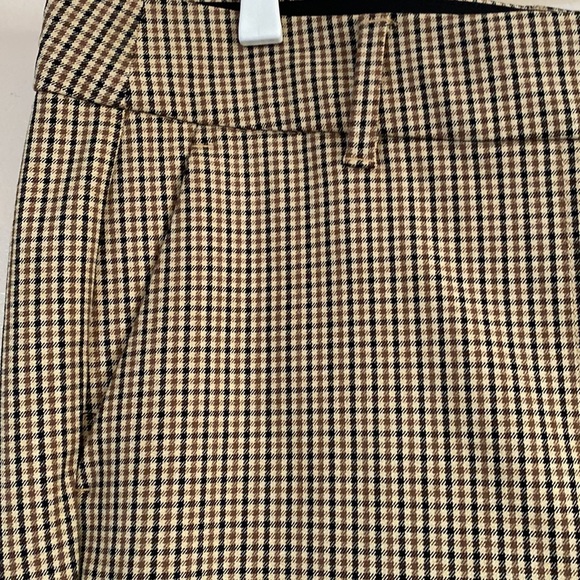 Denver Hayes Brown Black Cream Houndstooth Print Trouser Pants Women Size 10x27 - Picture 4 of 12